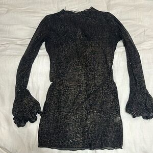 Black sheer club dress.